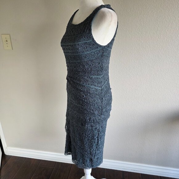 Bailey 44 Slate Blue Lace Sleeveless Bodycon Column Layer Dress Anthropologie M - Picture 3 of 7